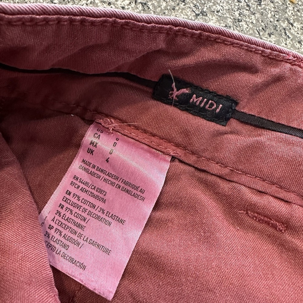 American Eagle Shorts Womens 0 28x3 Midi Chino Red Washed Stretch AE - Picture 4 of 6
